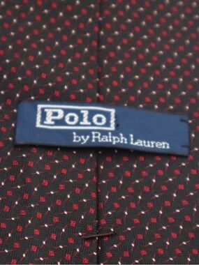 Vintage Polo by Ralph Lauren Black Tie with Red Dot Motif